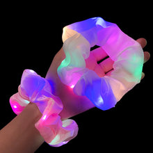 Load image into Gallery viewer, 2020 New Arrival Girls LED Luminous Scrunchies Hairband Ponytail Holder Headwear Elastic Hair Bands Solid Color Hair Accessories

