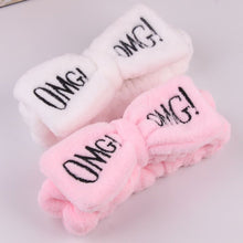 Load image into Gallery viewer, 2020 New OMG Letter Coral Fleece Wash Face Bow Hairbands For Women Girls Headbands Headwear Hair Bands Turban Hair Accessories
