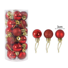 Load image into Gallery viewer, 24pcs 3cm Christmas Tree Decor Ball Bauble Gold Silver Plastic Hanging Ball Ornaments Decorations for Home New Year Navidad
