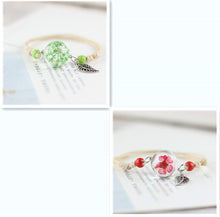 Load image into Gallery viewer, Simple plant dried flower specimen Glass Ball Bracelet dandelion sky stars
