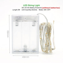 Load image into Gallery viewer, 2M 5M 10M LED String lights Silver Wire Christmas Garlands Festoon led Fairy Light Christmas Decorations for Home Room Tree
