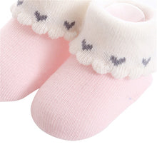 Load image into Gallery viewer, 3 Pairs/Lot Cotton Newborn Baby Socks Spring and Autumn Floor Children's Socks Princess Baby Girl Socks
