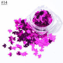 Load image into Gallery viewer, 1 Box Maple Leaves Nail Art Sequins Holographic Glitter Flakes Paillette Chameleon Stickers For Nails Autumn Design Decor SA1528
