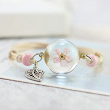 Load image into Gallery viewer, Simple plant dried flower specimen Glass Ball Bracelet dandelion sky stars
