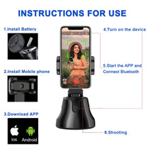 Load image into Gallery viewer, Apai Genie Auto Smart Shooting Selfie Stick 360° Object Tracking Holder All-in-one Rotation Face Tracking Camera Phone Holder
