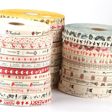 Load image into Gallery viewer, 5 yard Christmas Ribbon Decoration Cotton Webbing Snowflake Elk for festival party gift packaging
