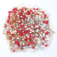 Load image into Gallery viewer, 50pcs/lot mini fake plastic berry artificial flower red cherry pearlescent stamen wedding Christmas decoration DIY gift box
