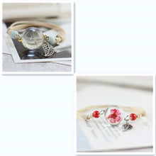 Load image into Gallery viewer, Simple plant dried flower specimen Glass Ball Bracelet dandelion sky stars
