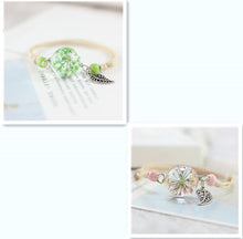 Load image into Gallery viewer, Simple plant dried flower specimen Glass Ball Bracelet dandelion sky stars
