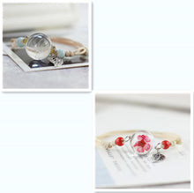 Load image into Gallery viewer, Simple plant dried flower specimen Glass Ball Bracelet dandelion sky stars
