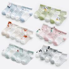 Load image into Gallery viewer, 5Pairs/lot Infant Baby Socks Summer Mesh Thin Baby Socks for Girls Cotton Newborn Boy Toddler Socks Baby Clothes Accessories
