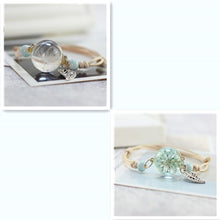 Load image into Gallery viewer, Simple plant dried flower specimen Glass Ball Bracelet dandelion sky stars
