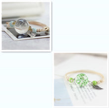 Load image into Gallery viewer, Simple plant dried flower specimen Glass Ball Bracelet dandelion sky stars
