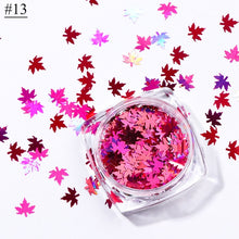 Load image into Gallery viewer, 1 Box Maple Leaves Nail Art Sequins Holographic Glitter Flakes Paillette Chameleon Stickers For Nails Autumn Design Decor SA1528
