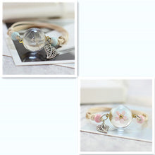 Load image into Gallery viewer, Simple plant dried flower specimen Glass Ball Bracelet dandelion sky stars
