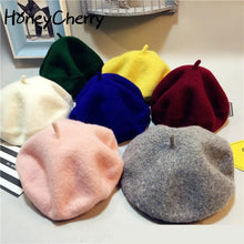 Load image into Gallery viewer, Autumn South Korea Children Baby Hat Beret British Painter Bud Of Pure Wool Cap Korean Tide Newborn Photography Props
