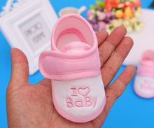 Load image into Gallery viewer, Baby Shoes Cotton Newborn Pink Girls Infant Shoes Prewalkers Crib Footwear Nonslip for 0-12M Baby Blue Boys Soft Sole Shoe
