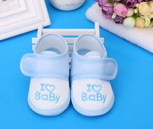 Load image into Gallery viewer, Baby Shoes Cotton Newborn Pink Girls Infant Shoes Prewalkers Crib Footwear Nonslip for 0-12M Baby Blue Boys Soft Sole Shoe
