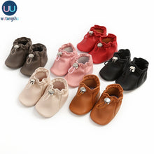 Load image into Gallery viewer, Baby Shoes Newborn Boys Girls PU Leather Moccasins Sequin First Walkers Baby Shoes 0-18M
