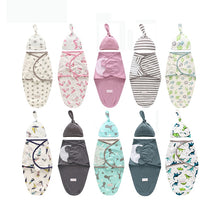 Load image into Gallery viewer, Baby Swaddle Blanket + Cap Newborn Cocoon Wrap Cotton Swaddling Bag Baby Envelope Sleep sack Bedding
