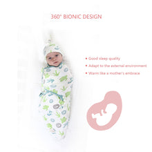 Load image into Gallery viewer, Baby Swaddle Blanket + Cap Newborn Cocoon Wrap Cotton Swaddling Bag Baby Envelope Sleep sack Bedding
