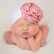Load image into Gallery viewer, Baby for Boy Girl Knitted Cap Infant Flower Bowknot Hospital Cap Photography Props Winter Warm Newborn Turban Hat Accessories
