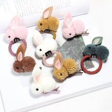 Load image into Gallery viewer, Fashion Cute Ball Rabbit Hair Ring Female Tie Rope Korean Elastic Rubber Hair Bands Bunny Hair Clip Children's Hair Accessories
