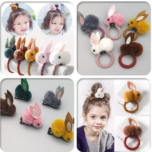 Load image into Gallery viewer, Fashion Cute Ball Rabbit Hair Ring Female Tie Rope Korean Elastic Rubber Hair Bands Bunny Hair Clip Children's Hair Accessories
