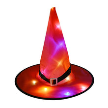 Load image into Gallery viewer, 1pc Halloween Decoration Witch Hats LED Lights Cap Halloween Costume Props Outdoor Tree Hanging Ornament Home Glow Party Decor

