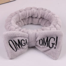 Load image into Gallery viewer, 2020 New Letter OMG Headbands for Women Girls Bow Wash Face Turban Makeup Elastic Hair Bands Coral Fleece Hair Accessories
