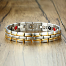Load image into Gallery viewer, Health Magnetic Bracelet Male Stainless Steel Wrist Band Magnetic Bracelet Men Hand Chain Energy Bracelets for Men Dropshipping
