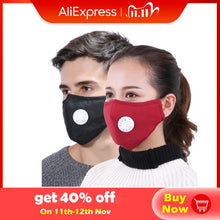 Load image into Gallery viewer, Tcare Fashion Cotton Face Mask Respirator Washable Reusable Mouth Masks + 2Pcs Activated Carbon Filter PM2.5 for Men Women
