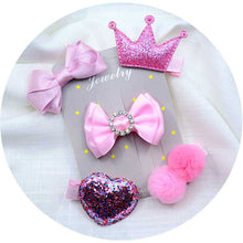 Load image into Gallery viewer, 5PCS/set Baby Girls Bow Hairpins Hair Clip for girls Barrettes Flower Headdress Children Princess Headwear
