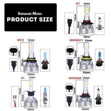 Load image into Gallery viewer, LED H7 H4 9012 HIR2 H8 H3 H11 9007 H13 9005 HB3 9006 HB4 H1 Car Headlight Bulbs 6500K 4300K 5000K 8000K Motorcycle Fog Lamps 12V
