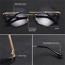 Load image into Gallery viewer, DEARMILIU Brand Designer Round Sunglasses Women Oversized Polygon 2020 Gradient Brown Pink Rimless sun glasses For female UV400
