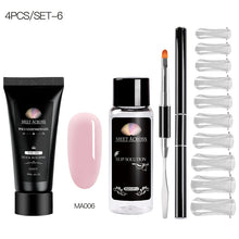 Load image into Gallery viewer, MEET ACROSS Poly UV Gel Set Nail Gel Kit 20/30ml Crystal Builder Clear Colors Gel with Lamp Gel Nail Polish For Nail Extensions

