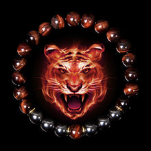 Load image into Gallery viewer, Buddha Bracelet Men Red Tiger Eye Natural Stone 8mm Black Obsidian Hematite Beads Elastic Charm Bracelets Homme Jewelry Gift

