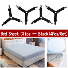 Load image into Gallery viewer, 4Pcs/Set Bed Sheet Clip Bed Sheet Belt Fastener Mattress  Elastic Non-Sip Clip  Blanket Gripper White and Black
