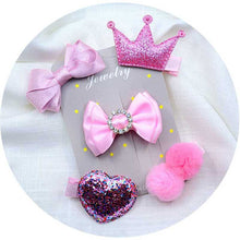 Load image into Gallery viewer, 5PCS/set Baby Girls Bow Hairpins Hair Clip for girls Barrettes Flower Headdress Children Princess Headwear

