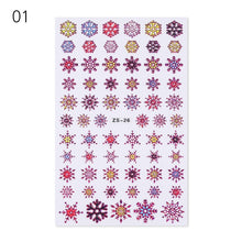 Load image into Gallery viewer, 1Pcs 3D Nail Sticker Christmas Holographics Snowflake For Gold Silver Nail Art Stickers DIY Nail Art Decoration Decals
