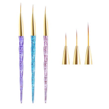 Load image into Gallery viewer, set Nail Art Brush Drawing Painting Carving Pen Design Manicure Tools Acrylic Liner UV Gel Sequins Decoration Tips 7/9/11mm
