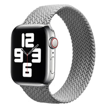 Load image into Gallery viewer, Braided Solo Loop silicone Strap For Apple Watch band 44mm 40mm 38mm 42mm Elastic Bracelet for iWatch Series 6 SE 5 4 3
