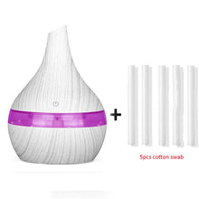 Load image into Gallery viewer, 300ml USB Air Humidifier Electric Aroma Air Diffuser Essential Oil Wood Ultrasonic Aromatherapy Cool Mist Maker for Home Car

