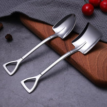 Load image into Gallery viewer, Stainless Steel Iron Shovel Spoon Coffee Ice Cream Spoon Engineering Shovel Retro Cute Square Head Spoon Kitchen Gadget
