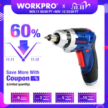 Load image into Gallery viewer, WORKPRO 3.6V Cordless Screwdriver Foldable Electric Screwdriver Rechargeable Screwdriver with Work Light
