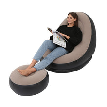 Load image into Gallery viewer, BEAN BAG lazy sofa inflatable folding recliner outdoor sofa bed with pedal comfortable flocking single sofa chair pile coating
