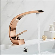 Load image into Gallery viewer, Tuqiu Basin Faucet Modern Bathroom Mixer Tap Black/Gold Wash basin Faucet Single Handle Hot and Cold Waterfall Faucet
