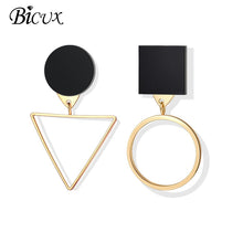 Load image into Gallery viewer, BICUX New Fashion Round Dangle Drop Korean Earrings For Women Geometric Round Heart Gold Earring Wedding Jewelry
