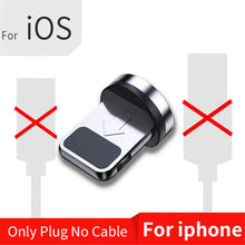 Load image into Gallery viewer, USLION 2M Fast Charging Magnetic Cable Micro USB Type C Charger For iPhone XS X 8 7 Samsung S10 9 Magnet Android Phone Cable 3M
