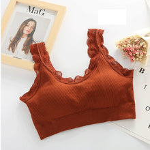 Load image into Gallery viewer, Queenral Underwear Women Bra Seamless Bra Tank Crop Top Bras For Women Back Hollow Wire Free Intimates With Removable Padded
